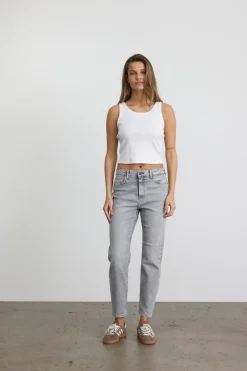 Noisy May Jeans*NMMONI HW STRAGHT ANK JEANS AZ277LG NOOS Light Grey Denim