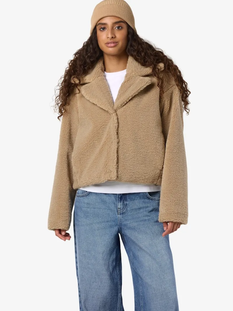 Noisy May Jacken*NMNATI CROP TEDDY JACKET FWD NOOS birch