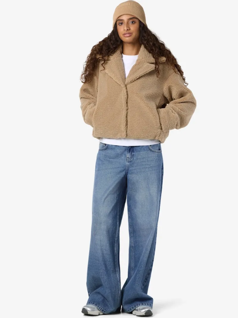 Noisy May Jacken*NMNATI CROP TEDDY JACKET FWD NOOS birch