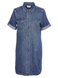 Noisy May Kleider*NMNEW SIGNE S/S DENIM DRESS VI002MB NOOS Medium Blue Denim