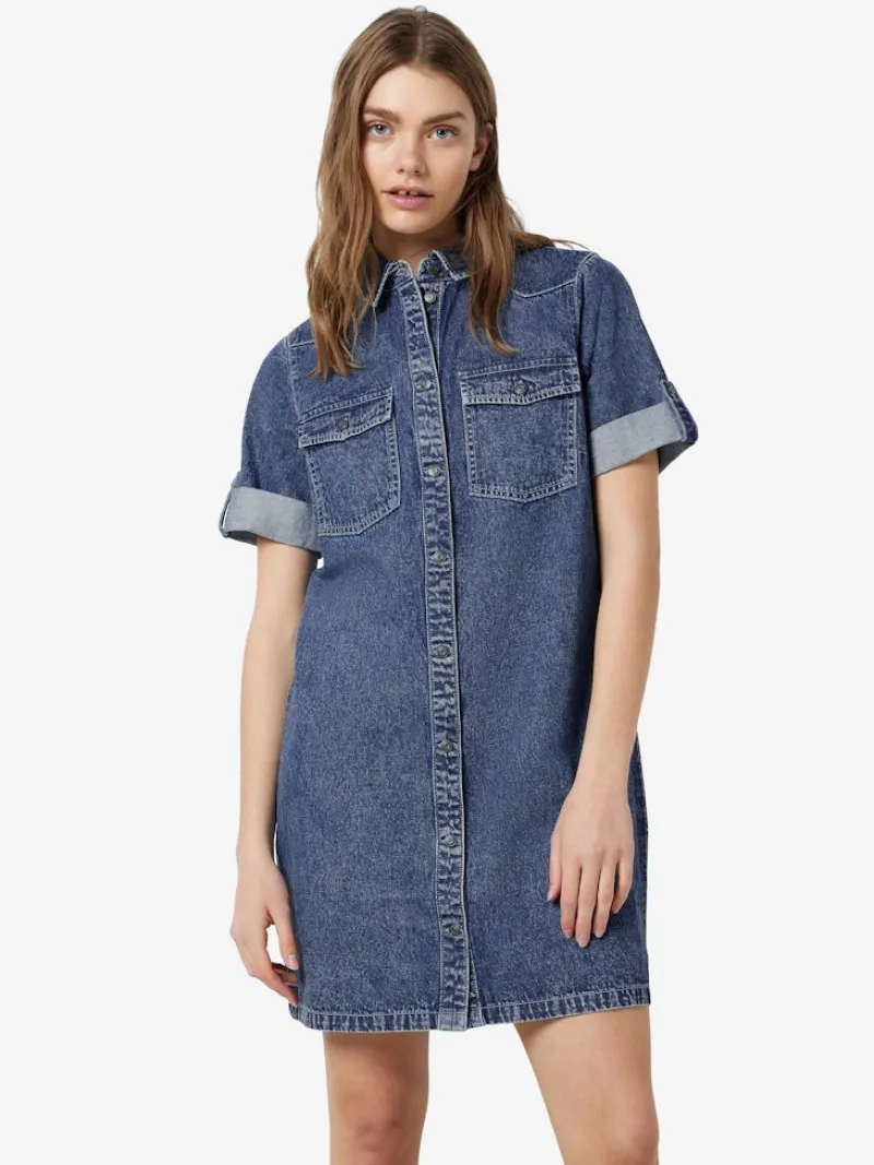 Noisy May Kleider*NMNEW SIGNE S/S DENIM DRESS VI002MB NOOS Medium Blue Denim