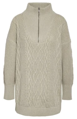 Noisy May Pullover & Sweatshirts*NMOSCAR L/S HALF ZIP KNIT TUNIC FWD eucalyptus