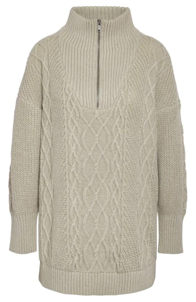 Noisy May Pullover & Sweatshirts*NMOSCAR L/S HALF ZIP KNIT TUNIC FWD eucalyptus