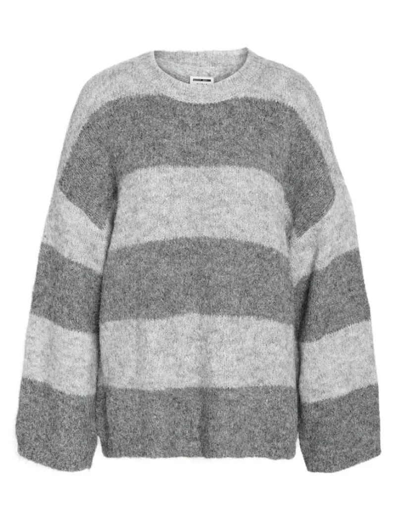 Noisy May Pullover & Sweatshirts*NMSUTTON L/S OVERSIZED KNIT FWD NOOS Light Grey Melange