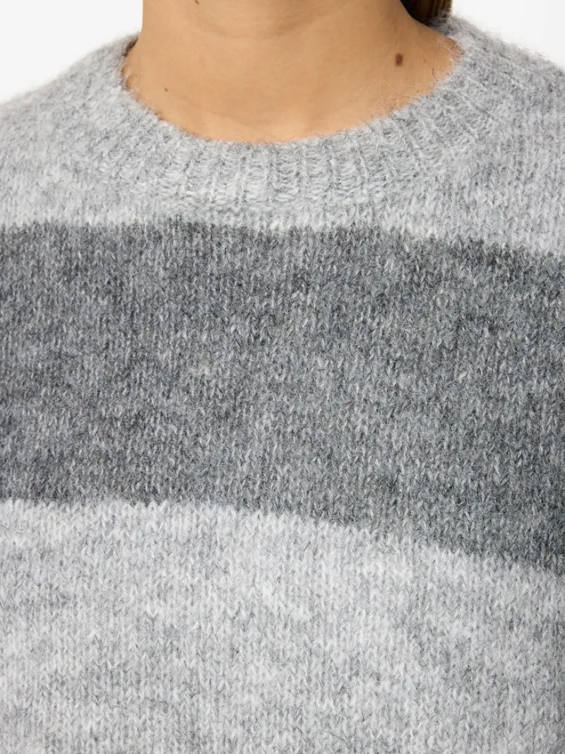 Noisy May Pullover & Sweatshirts*NMSUTTON L/S OVERSIZED KNIT FWD NOOS Light Grey Melange