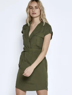 Noisy May Kleider*NMVERA S/S ENDI TENCEL DRESS FWD S* Olive Night