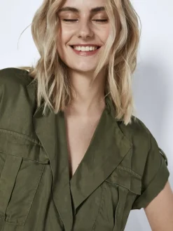 Noisy May Kleider*NMVERA S/S ENDI TENCEL DRESS FWD S* Olive Night