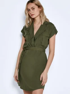 Noisy May Kleider*NMVERA S/S ENDI TENCEL DRESS FWD S* Olive Night