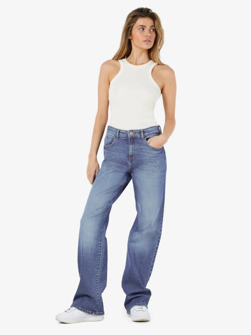 Noisy May Jeans*NMYOLANDA NW WIDE JEANS AZ308MB FWD NOOS Medium Blue Denim