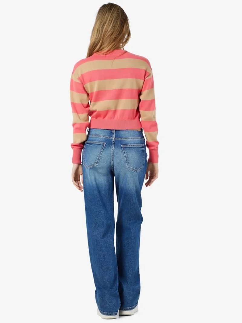 Noisy May Pullover & Sweatshirts*NMZOE L/S O-NECK CROP KNIT NOOS Sun Kissed Coral