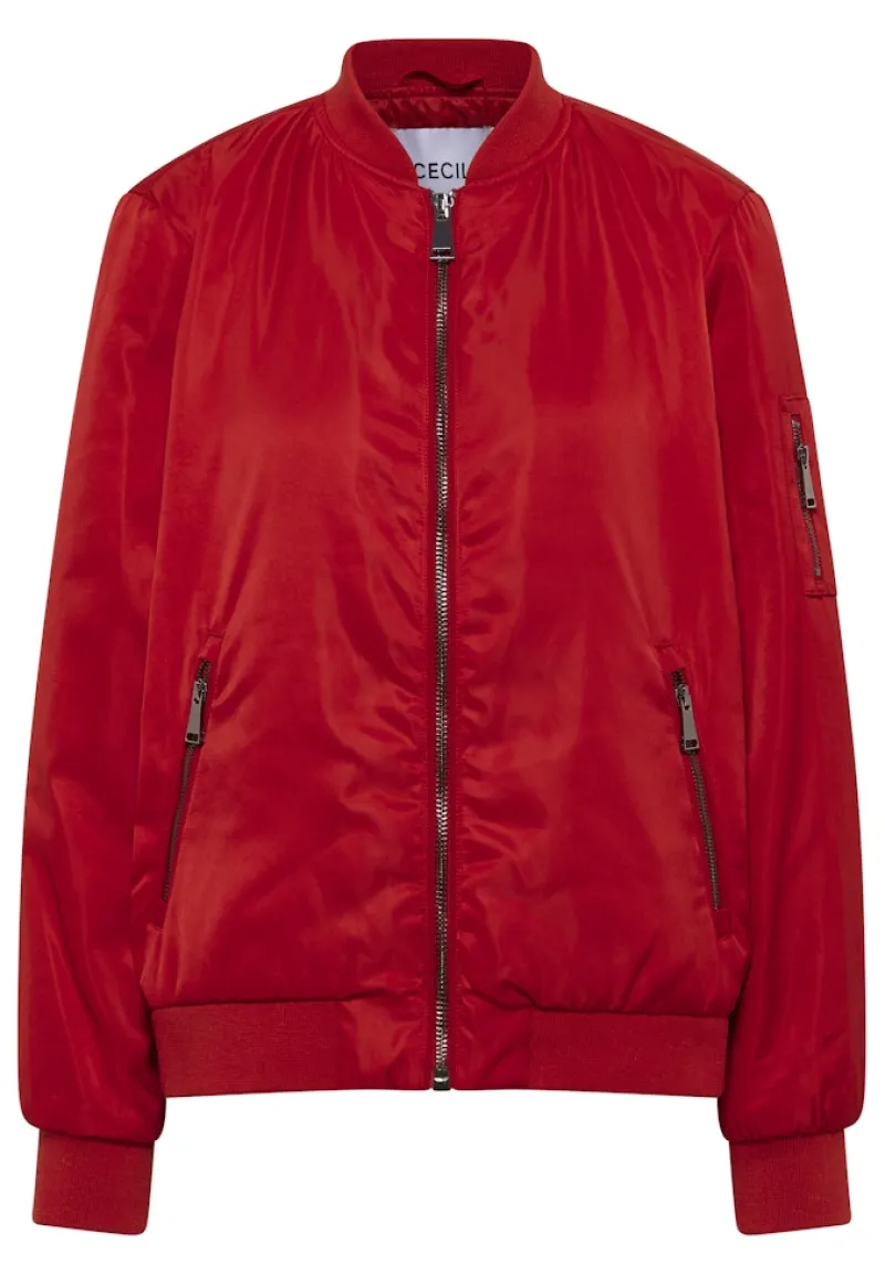 Cecil Jacken*Nylon-Look Blouson Fiery Red