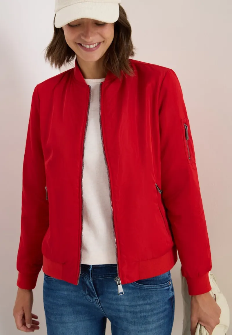 Cecil Jacken*Nylon-Look Blouson Fiery Red