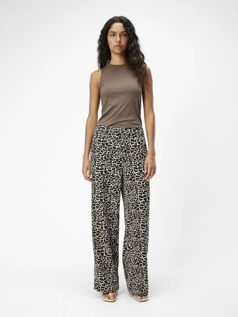 Object Hosen*OBJALBA LISA WIDE PANT PRINT NOOS humus