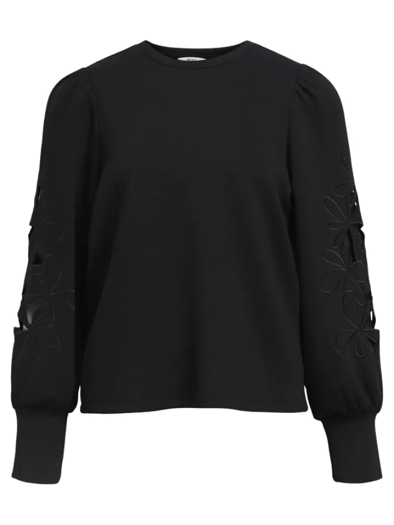 Object Pullover & Sweatshirts*OBJANDREA RE L/S O-NECK CUTOUT TOP DIV Black
