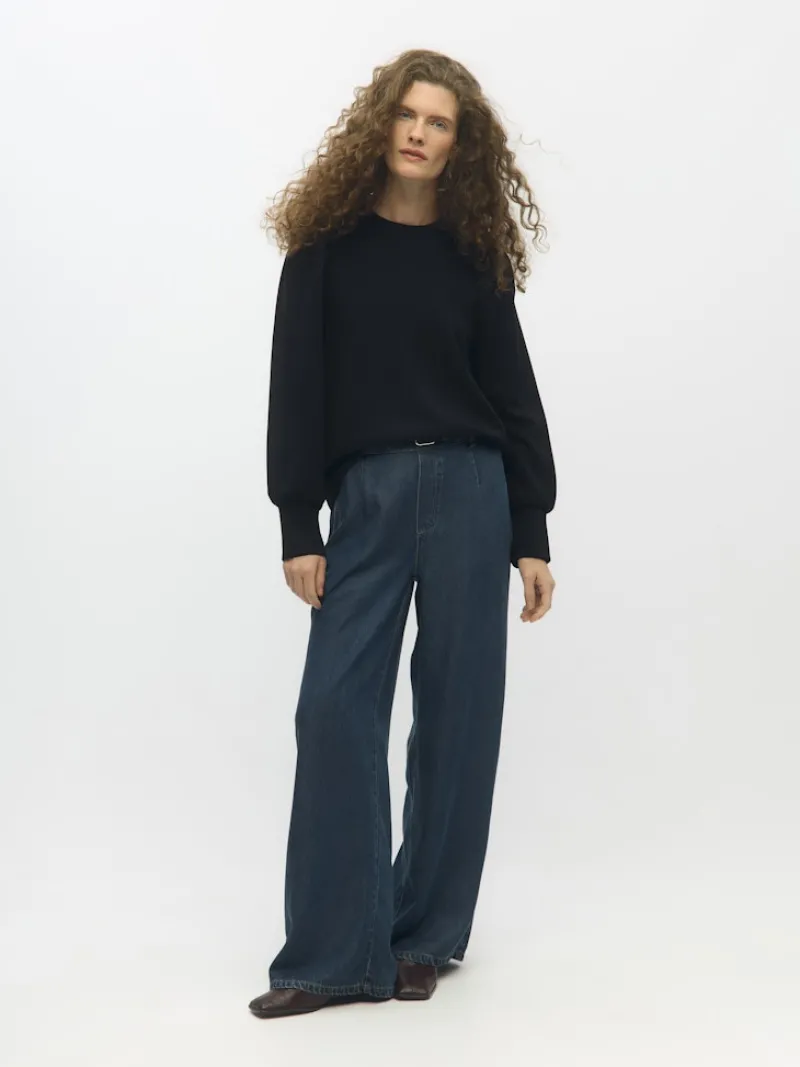 Object Pullover & Sweatshirts*OBJANDREA RE L/S O-NECK TOP NOOS Black