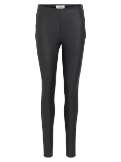 Object Hosen*OBJBELLE MW COATED LEGGINGS NOOS Black