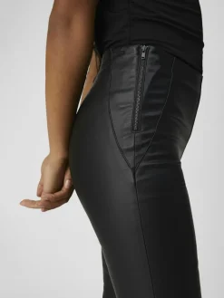 Object Hosen*OBJBELLE MW COATED LEGGINGS NOOS Black