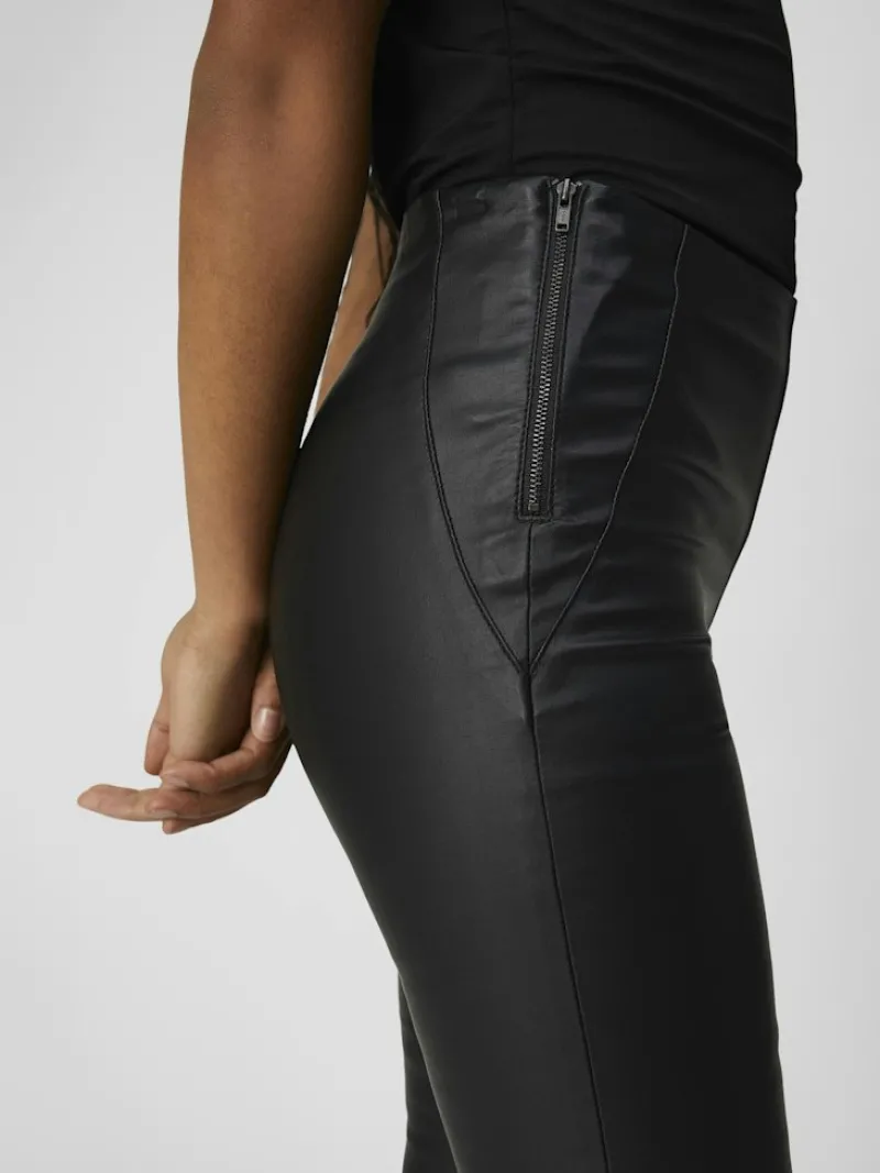 Object Hosen*OBJBELLE MW COATED LEGGINGS NOOS Black