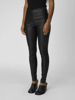 Object Hosen*OBJBELLE MW COATED LEGGINGS NOOS Black