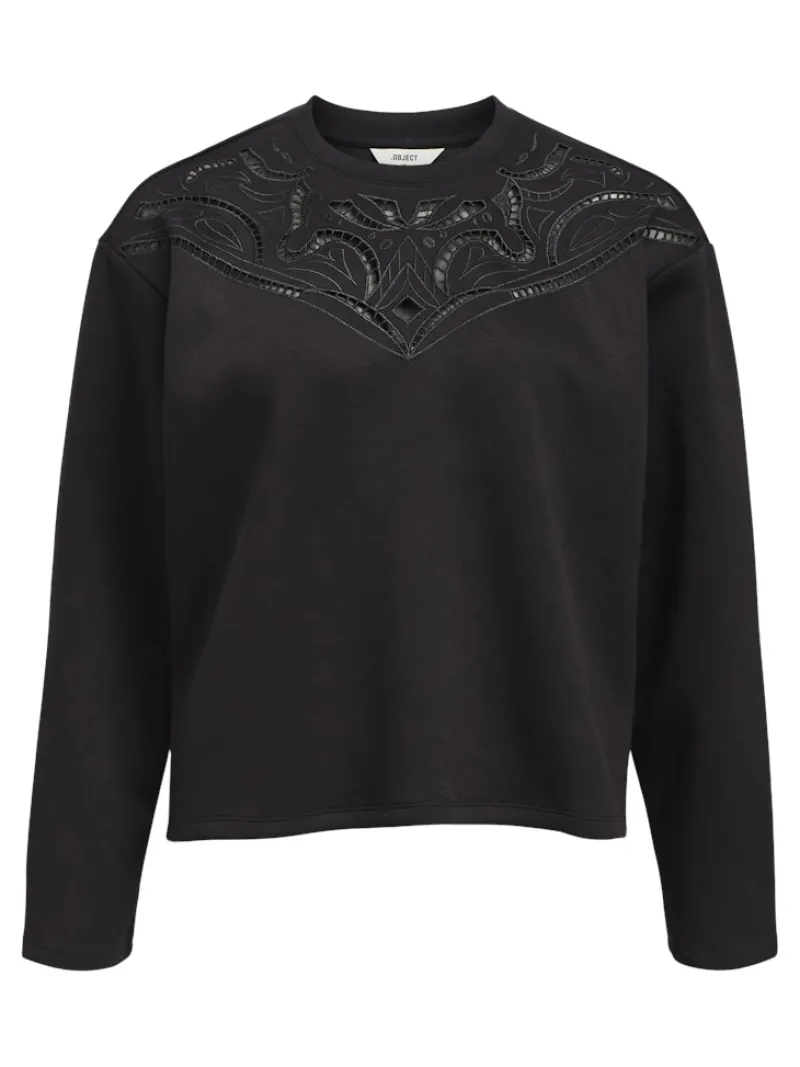 Object Pullover & Sweatshirts*OBJBETZY L/S LO PULLOVER E AW FAIR 24 Black