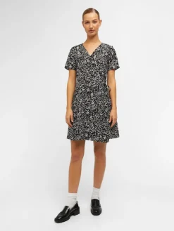 Object Kleider*OBJCAMILLA S/S SHORT WRAP DRESS PB14 Black