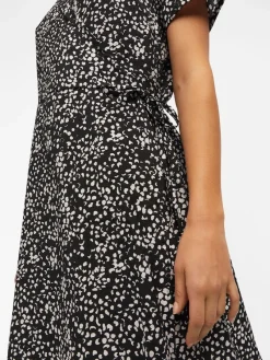 Object Kleider*OBJCAMILLA S/S SHORT WRAP DRESS PB14 Black