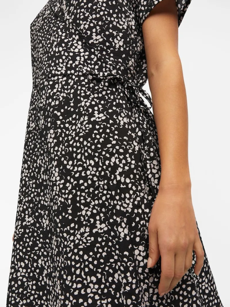 Object Kleider*OBJCAMILLA S/S SHORT WRAP DRESS PB14 Black