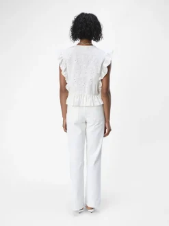 Object Blusen*OBJCILIE S/L TOP REP Cloud Dancer