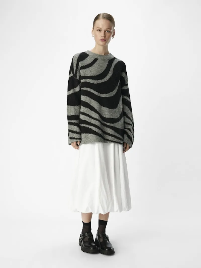 Object Pullover & Sweatshirts*OBJDIANA LO L/S KNIT PULLOVER NOOS Medium Grey Melange