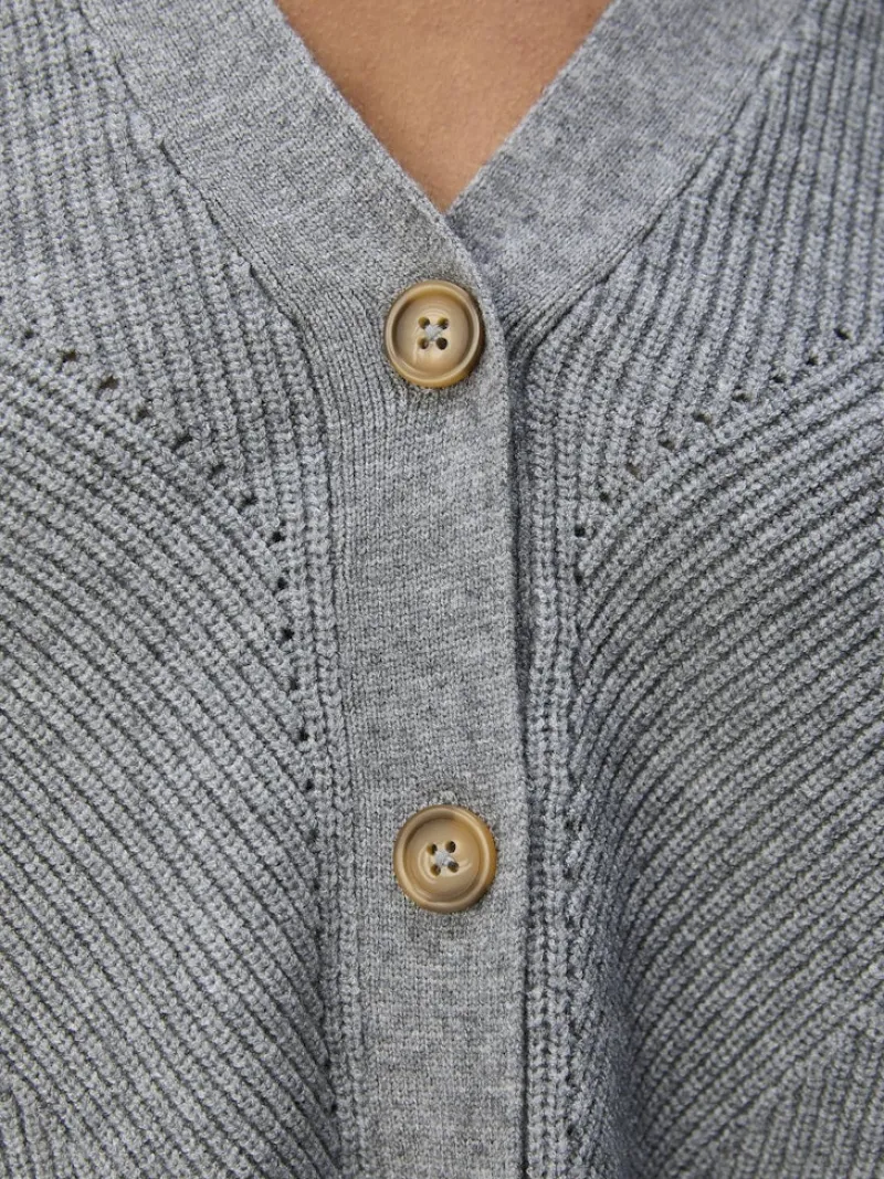Object Pullover & Sweatshirts*OBJDITTE RE L/S KNIT CARDIGAN NOOS Medium Grey Melange