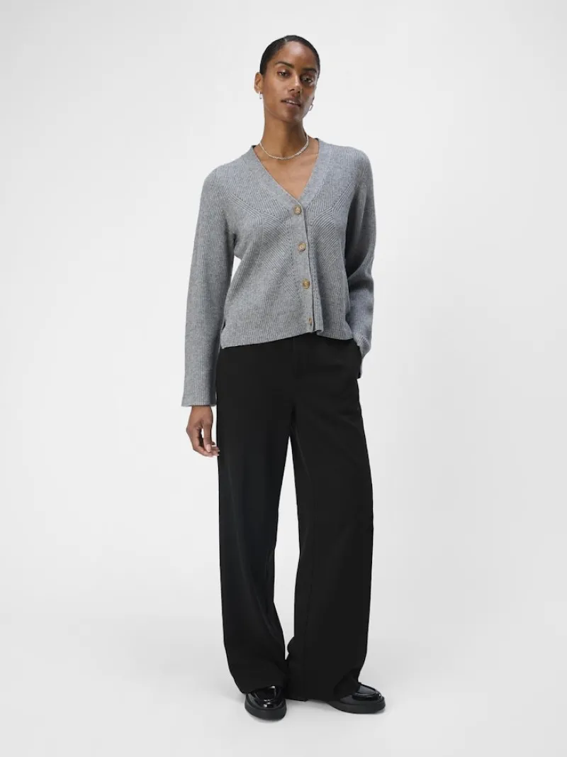 Object Pullover & Sweatshirts*OBJDITTE RE L/S KNIT CARDIGAN NOOS Medium Grey Melange