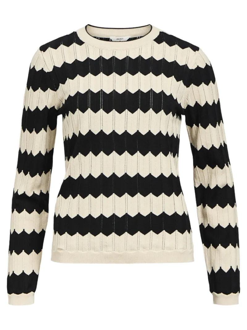 Object Pullover & Sweatshirts*OBJEBBA L/S RE KNIT PULLOVER NOOS sandshell