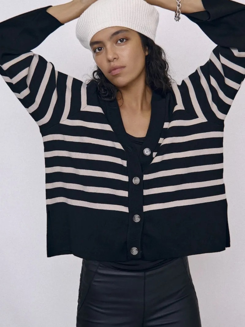 Object Pullover & Sweatshirts*OBJESTER L/S CARDIGAN NOOS Black