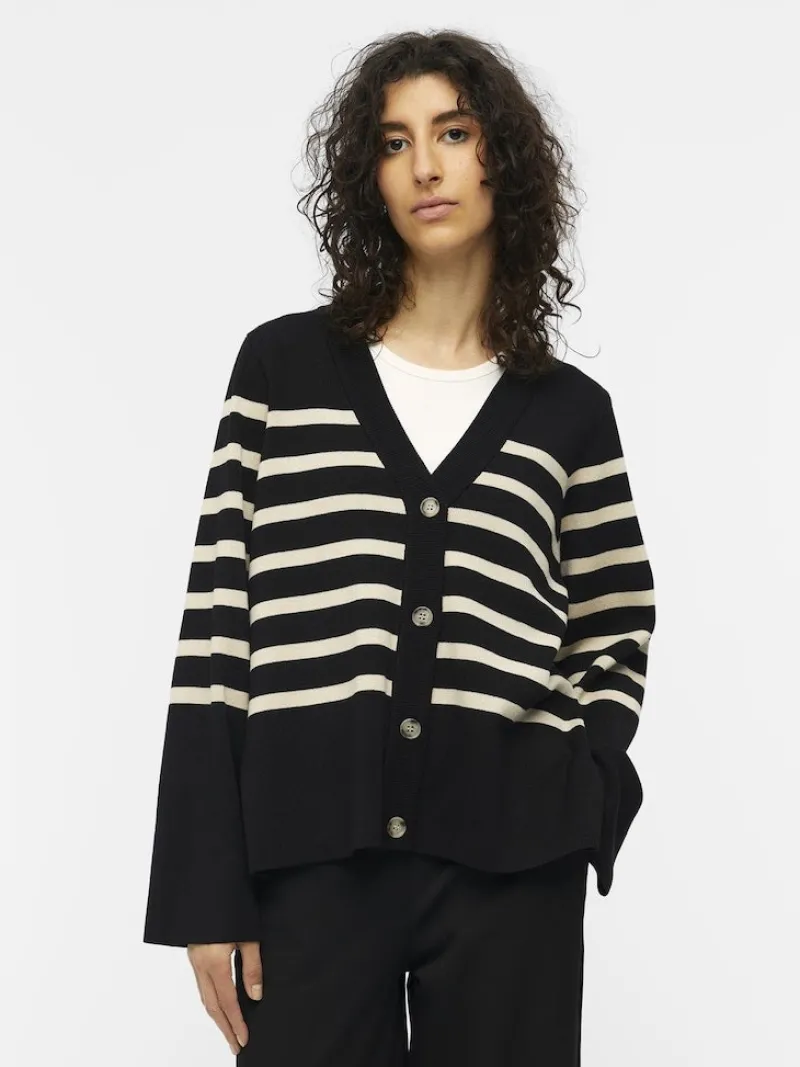 Object Pullover & Sweatshirts*OBJESTER L/S CARDIGAN NOOS Black