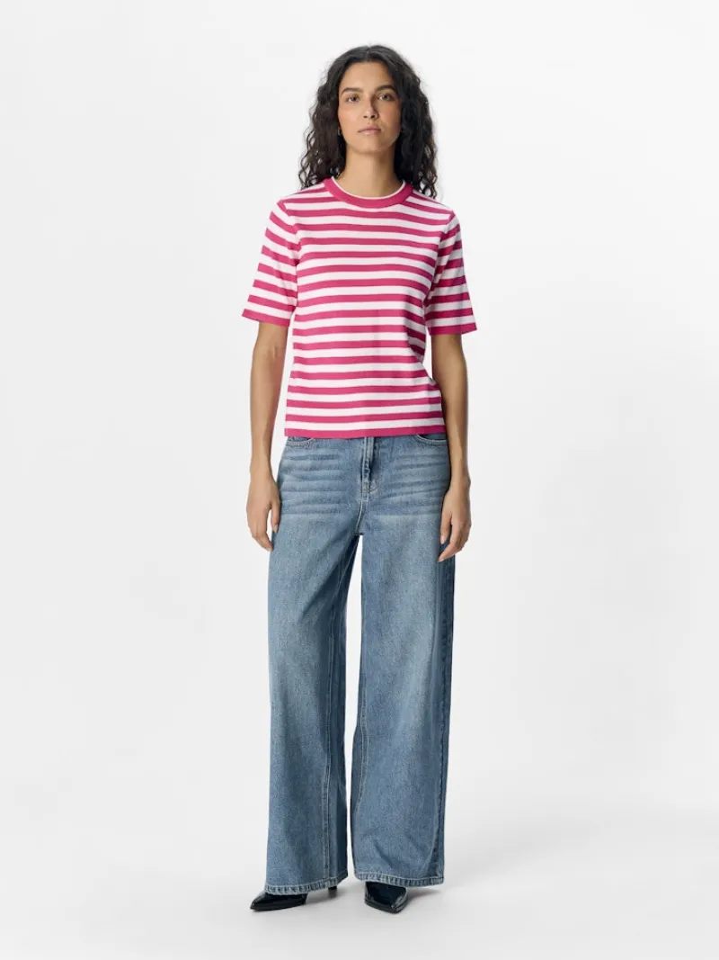 Object Pullover & Sweatshirts*OBJESTER S/S NEW KNIT PULLOVER NOOS Raspberry Sorbet