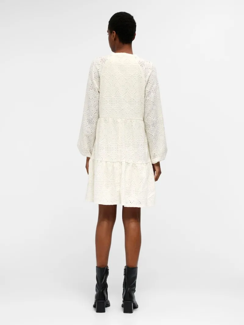 Object Kleider*OBJFEODORA GIA L/S DRESS NOOS Cloud Dancer