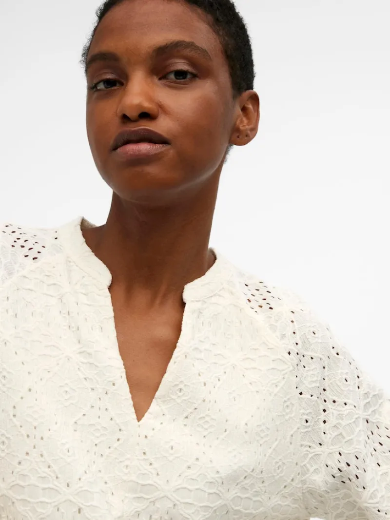 Object Kleider*OBJFEODORA GIA L/S DRESS NOOS Cloud Dancer