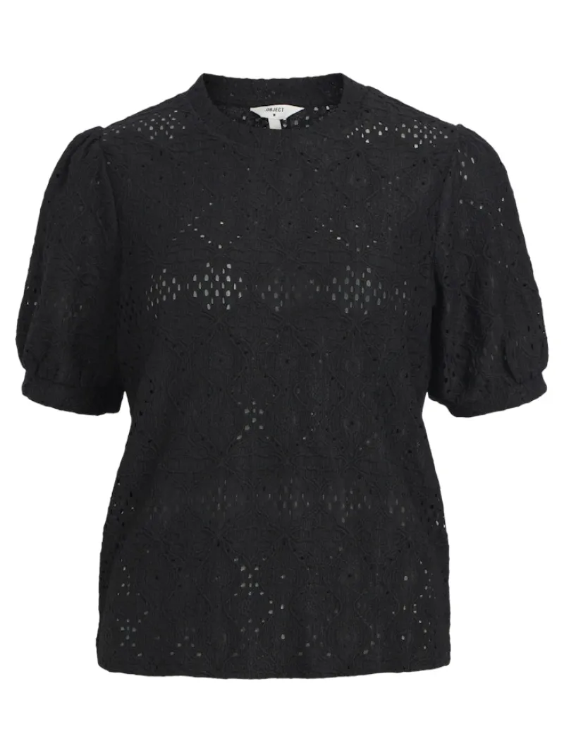 Object Blusen*OBJFEODORA S/S TOP NOOS Black