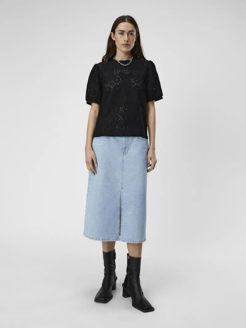 Object Blusen*OBJFEODORA S/S TOP NOOS Black