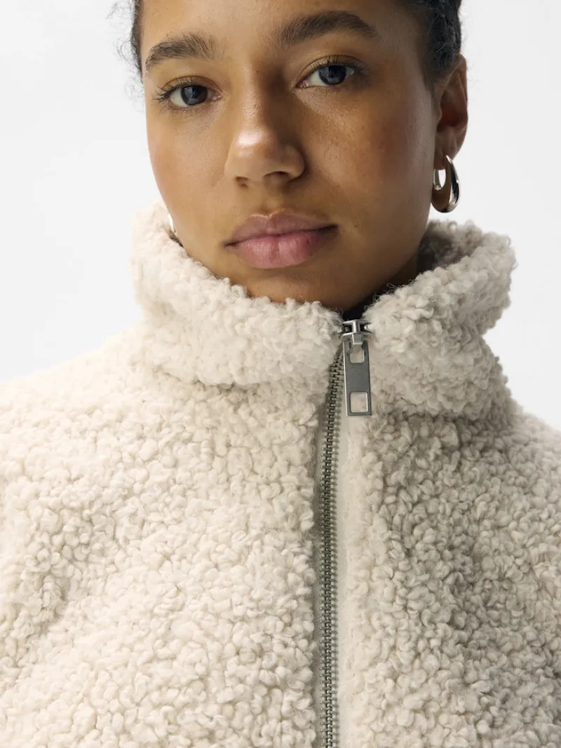 Object Jacken*OBJFREYA RE L/S JACKET NOOS white sand