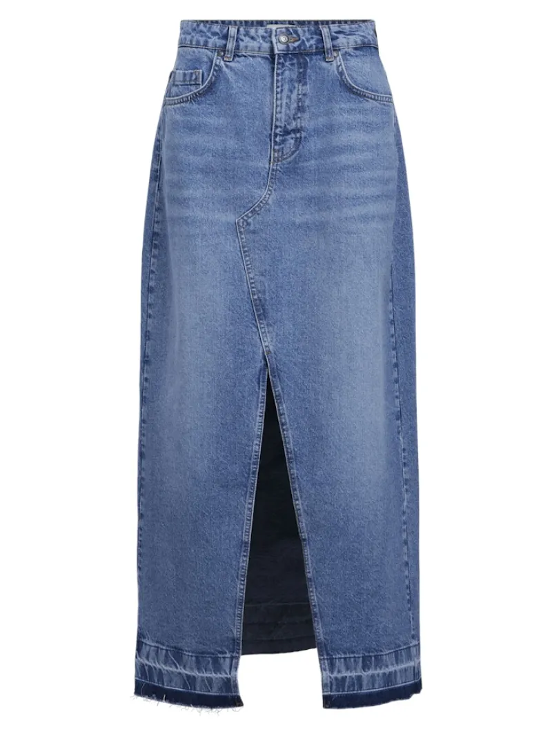 Object Röcke*OBJHARPER HW DENIM SKIRT 132 Medium Blue Denim