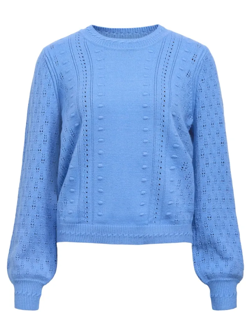 Object Pullover & Sweatshirts*OBJINGE L/S RE O-NECK KNIT NOOS cornflower blue