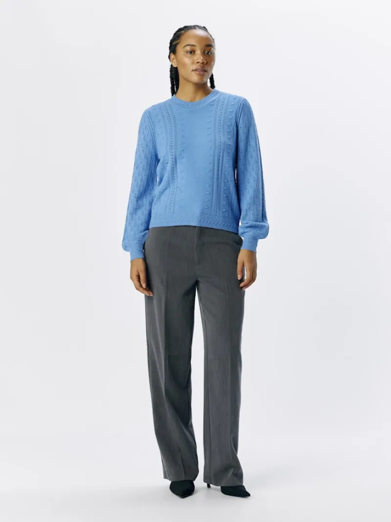 Object Pullover & Sweatshirts*OBJINGE L/S RE O-NECK KNIT NOOS cornflower blue