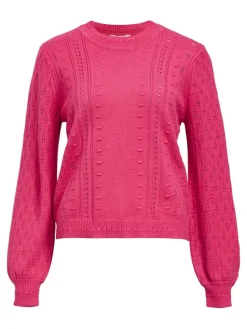 Object Pullover & Sweatshirts*OBJINGE L/S RE O-NECK KNIT NOOS Raspberry Sorbet