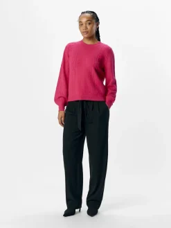 Object Pullover & Sweatshirts*OBJINGE L/S RE O-NECK KNIT NOOS Raspberry Sorbet