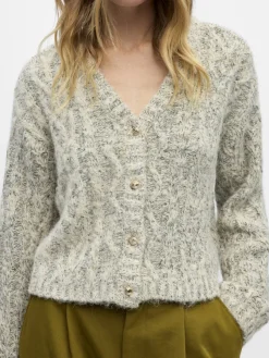 Object Pullover & Sweatshirts*OBJINUK L/S LO KNIT PULLOVER 142 white sand