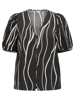 Object Blusen*OBJJACIRA S/S V-NECK TOP NOOS Black