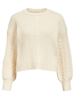 Object Pullover & Sweatshirts*OBJJONY LO L/S KNIT PULLOVER 136 sandshell