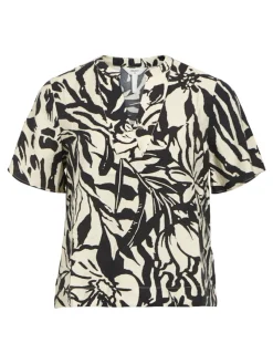 Object Blusen*OBJKARINA S/S RE V-NECK TOP NOOS sandshell1