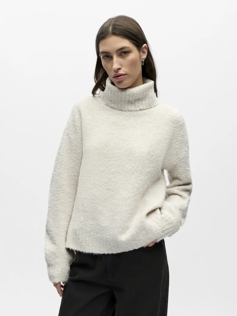 Object Pullover & Sweatshirts*OBJKIMIA L/S LO KNIT PULLOVER 141 white sand